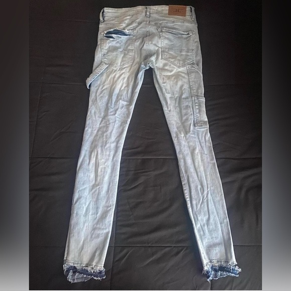 Jordan Craig Light Blue Distressed Skinny Jeans (Size: 32x32) - Picture 3 of 4